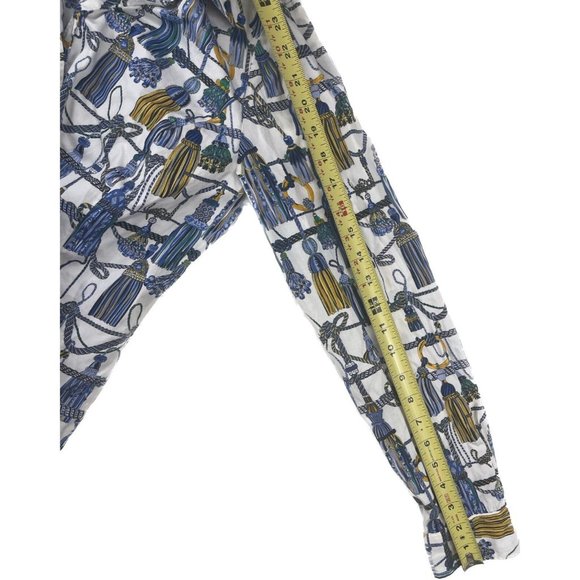 Tommy Hilfiger Shirt Womens Size Large Long Sleeve Tassel Print Button Front - Picture 7 of 16